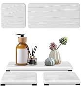 3PCS Water Absorbing Stone Tray, Fast Drying Stone Sink Tray, Stone Soap Tray, Water Absorbent Di...
