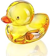 H&amp;D HYALINE &amp; DORA Yellow Glass Duck Figurine Crystal Animal Collectible Sculptures for Christmas...
