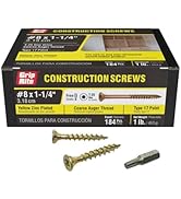 Grip Rite Prime Guard 114GCS1 T25 Star Drive Construction Screws with Type 17 Tip 1-Pound Box, 8 ...