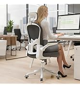 TLLMOON Mesh Office Chair with Adjustable Lumbar Support and Headrest, Ergonomic High Back Task C...