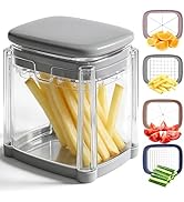 4-In-1 French Fry Cutter for Potatoes, Apple Slicer, Chopper Vegetable Cutter - Dicer Chopper for...