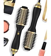 Hot Air Hair Blow Dryer Brush - 3 in 1 Negative Ionic Hairdryer Blowout Brush for Drying Straight...
