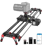 Motorized Camera Slider 31.5" /80cm, Button/APP Dual Control, Battery/Power Bank Dual Power Suppl...
