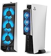 JUSPRO Cooling Fan for PS5 Accessories, Upgraded Quiet Cooler Fan with LED Light for PlayStation ...
