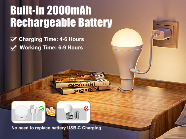 Brightown Rechargeable Light Bulb with Remote