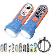 ETENWOLF L1 Rechargeable Flashlight for Kids(2-Pack),LED Flashlight with Fun DIY Stickers, 6 Ligh...
