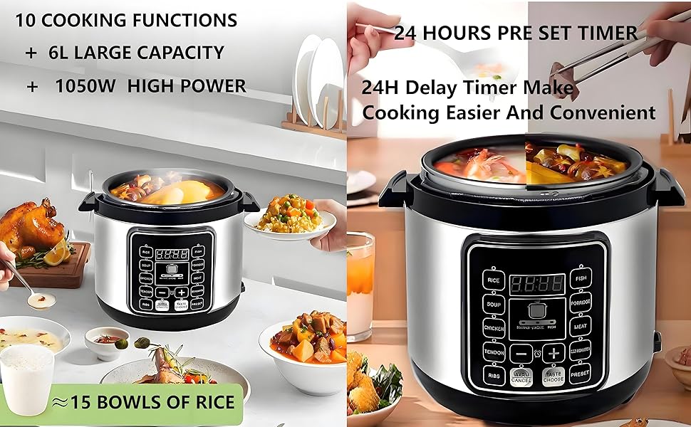 Electric pressure cooker with 24-hour reservation function