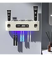 Rechargeable Toothbrush Holders for Bathrooms,Toothbrush Holder Wall Mounted with 3 Cups,Automati...