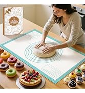 Non Stick Silicone Pastry Mat for Dough Rolling, Silicone Baking Mat with Measurement, Nonslip Fo...