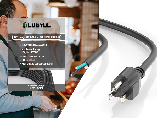 power cord replacement 6 ft 3 prong power cord dishwasher power cord 14 gauge extension cord