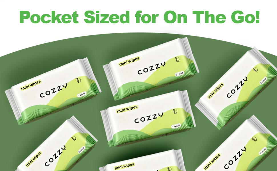 COZZY travel wipes. Great for use as baby wipes, daycare essentials and baby travel essentials