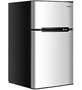 ARLIME Mini Fridge with Freezer, 3.2 Cu. Ft, Compact Refrigerator w/Double Reversible Door, Remov...