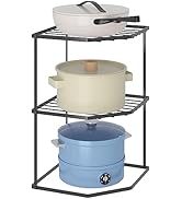 Buzowruil Kitchen Corner Shelf, 3-Tier Pot and Pan Rack, Cookware Pots and Pans Organizer, Kitche...