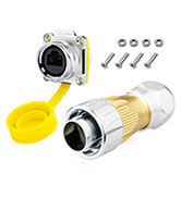 RJ45 Ethernet Connector, Outdoor Waterproof IP67 Aviation Network Cable Wire Connector, 8P8C Ethe...