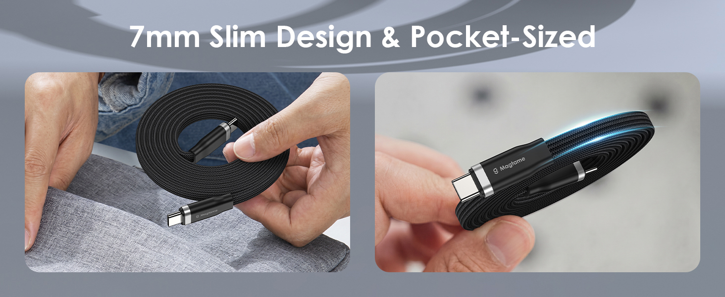 magnetic usb c charging cable flat