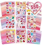 550PCS Valentines Day Stickers, 40 Sheet Heart Stickers Valentines Crafts, Make Your Own Sticker ...