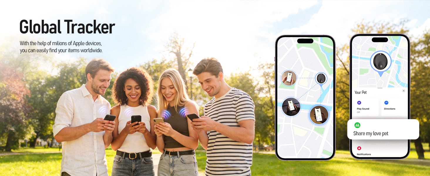Air Tracker Tags-4 Pack: Bluetooth Tracker Tag, Item Finder Works with Apple