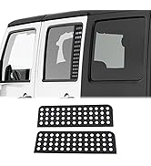 YIUIY Rear Door Window Decals Aluminum Alloy Glass Panel Cover Compatible with Jeep Wrangler JKU ...