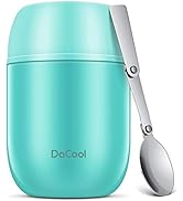 DaCool Insulated Lunch Container Hot Food Jar 16 oz Stainless Steel Vacuum Bento Lunch Box for Ki...
