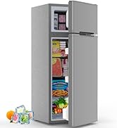 4.5 Cu.Ft Mini Fridge with Freezer, 2 Door Compact Refrigerator, Small Fridge with Adjustable The...