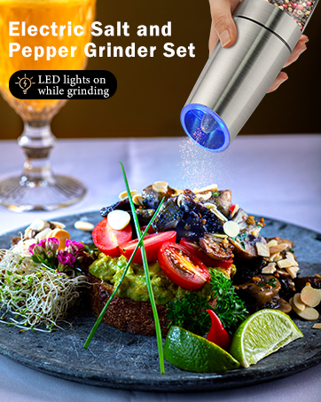 electric salt and pepper grinder set