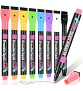 DUULEMANG Magnetic Wet Erase Markers, Liquid Chalk Markers Fine Tip Whiteboard Marker for Acrylic...