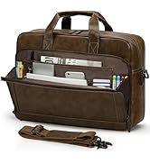 RAINSMORE Mens Laptop Bag 16 Inch Leather Briefcase Vintage Messenger Bag for Men Large Crossbody...
