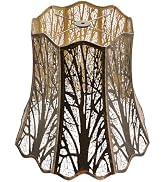 ALUCSET Large Lamp Shade, Octagonal Metal Big Lampshade for Table Lamps and Floor Light, Tree Pat...