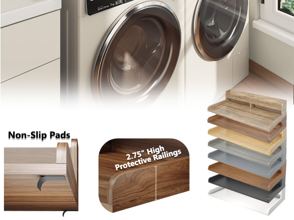  Corbyles Washer Dryer Countertop with 2.75"H Edge Rails