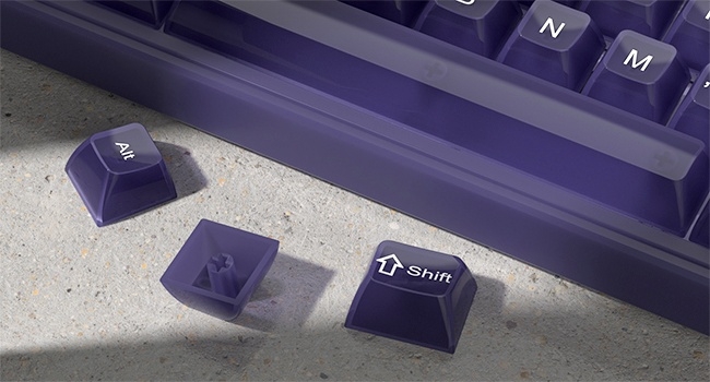 Womier Keyboard Keycaps Jelly, Purple Cute Keycaps, Transparent Clear Custom Key Cap