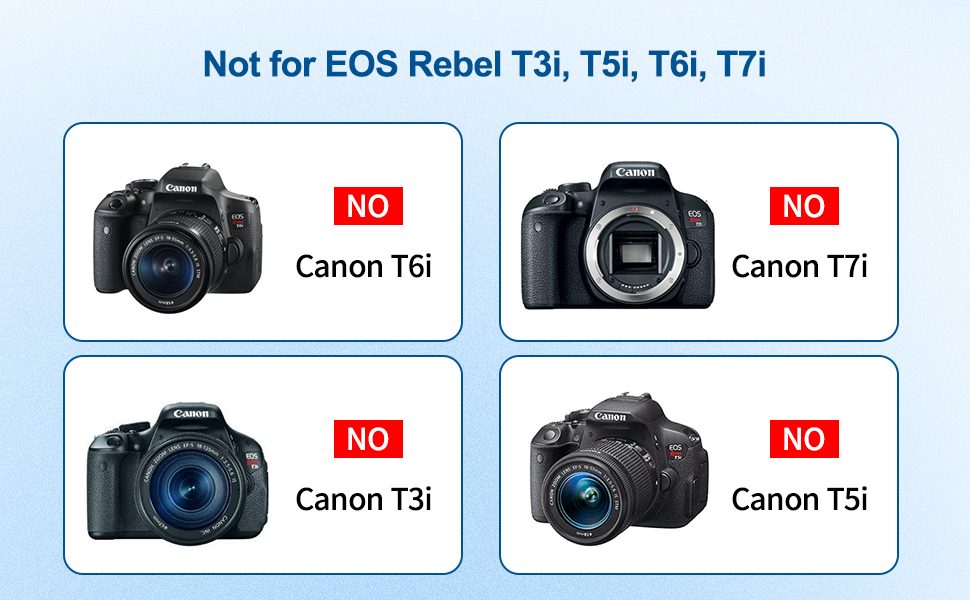 Not for EOS Rebel T3i, T5i, T6i, T7i