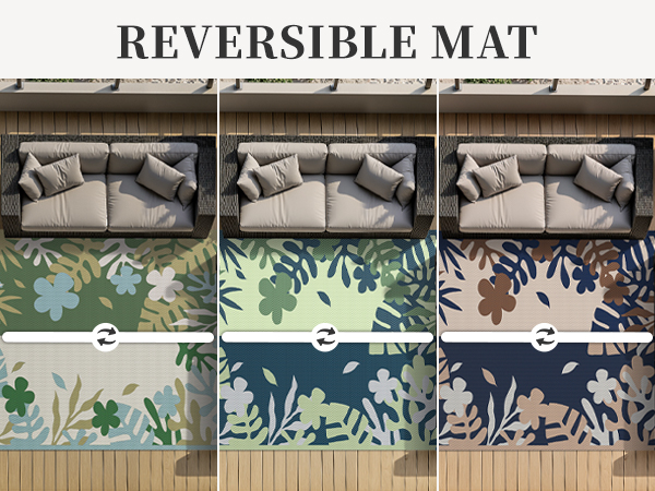 Reversible Outdoor Rug Reversible Patio Mat Outdoor Plastic Straw Rug RV Mat