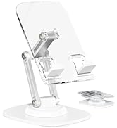 OGMAPLE Phone Stand, Acrylic Phone Stand for Desk 360-Degree Rotation Cell Phone Holder with Stur...