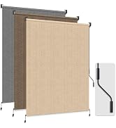 HOMEDEMO Outdoor Roller Shades for Patio, 6'W x 6' H Roll up Shade for Outside, Sun Roller Shade ...