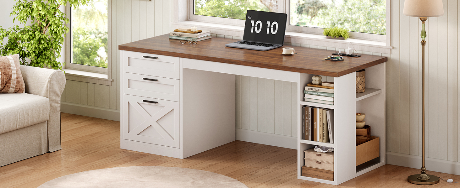 computer desk with drawers