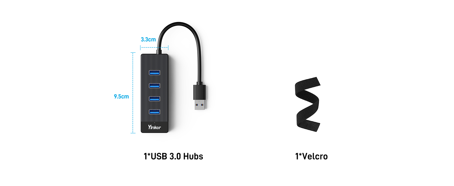 4 Port USB 3.0 Hub 10FT Long Cable
