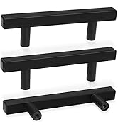 AEEKEL 30 Pack Square Cabinet Handles Matte Black Drawer Pulls 5" Length, 3" Hole Center Kitchen ...