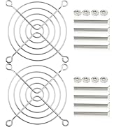 GDSTIME 2 Pack 80mm Fan Finger Grills, Stainless Steel Protector Guard with Screws Nuts for 80x80...