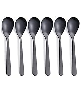 FULLYWARE Matte Black Demitasse Espresso Coffee Spoons, Stainless Steel Satin Finish, Mini Teaspo...