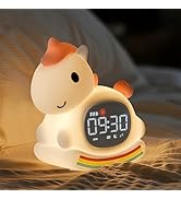 Cute Alarm Clock for Kids with Night Light, Sleep Training Clock Time to Wake Clock, Rechargeable...