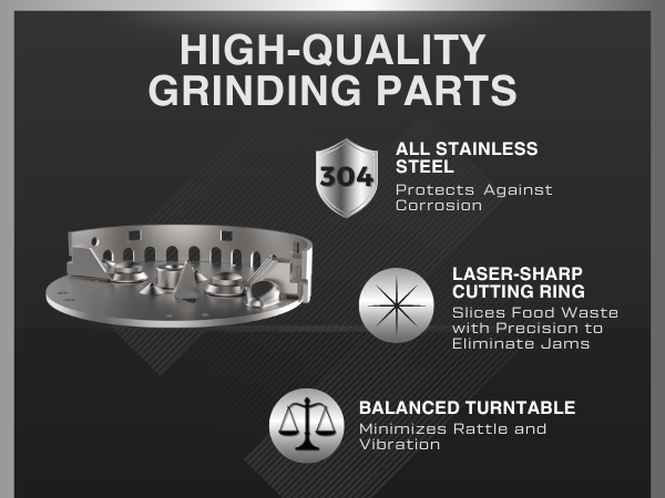 stainless steel grinding system for disposal no rust no rattle vibrations precision grind