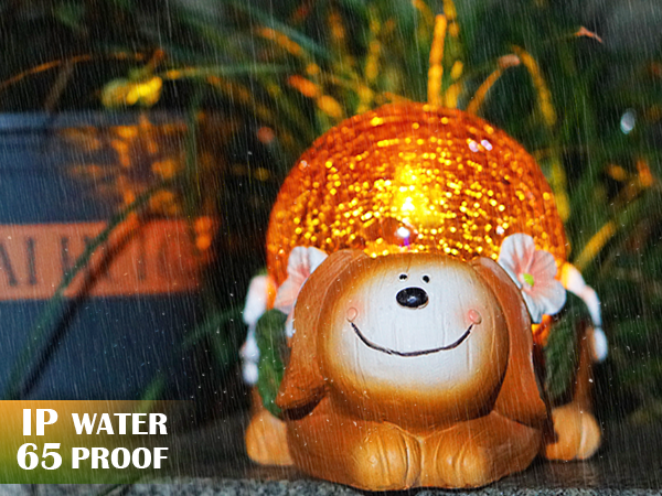 Garden Puppy Statues Outdoor Decor, Solar Lights Outdoor Statue
