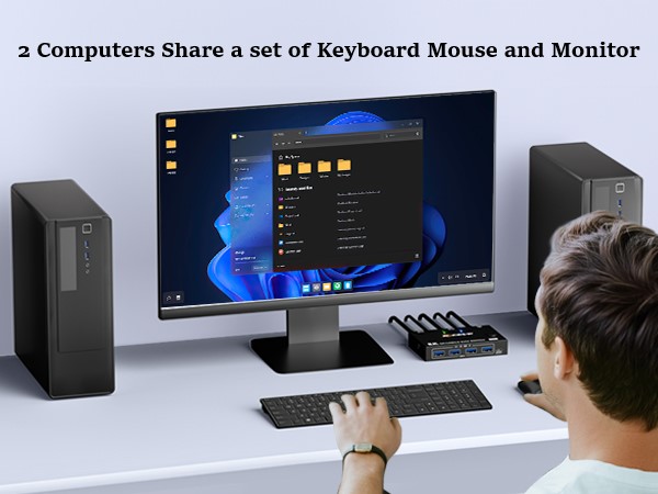 displayport kvm switch 1 monitors 2 computers