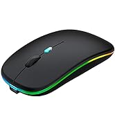 Wireless Bluetooth LED Mouse,Slim Rechargeable Mute Mouse,Portable(USB 2.4G+Bluetooth5.2/3.0)Dual...