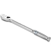 DURATECH 1/4-Inch Drive Ratchet, 90-Tooth Ratchet Wrench with 8" Extra Long Handle and Enclosed H...
