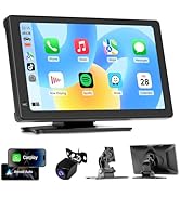 Haudio Wireless Carplay Screen for Car, 7" Portable Car Radio with Apple CarPlay &amp; Android Auto, ...