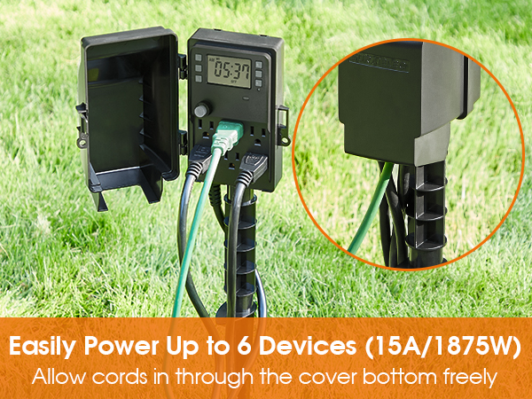 outdoor power stake timer waterproof