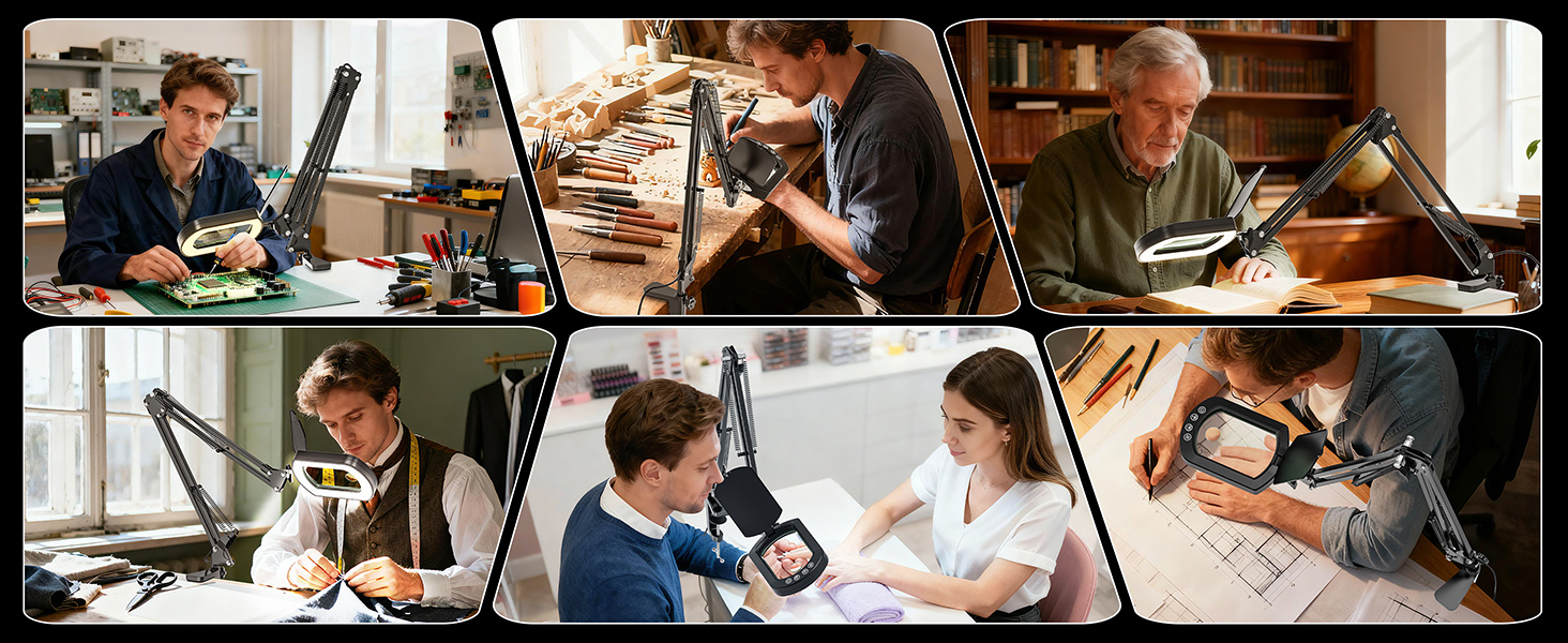 Magnifying Glass with Light and Clamp