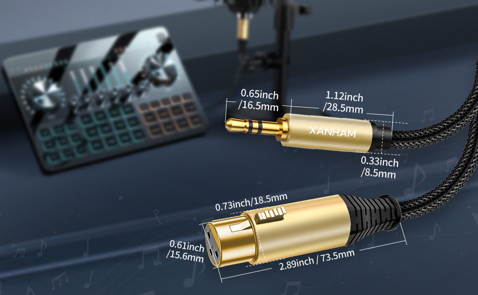 XLR Female to 3.5mm Male Unbalanced A+ 06