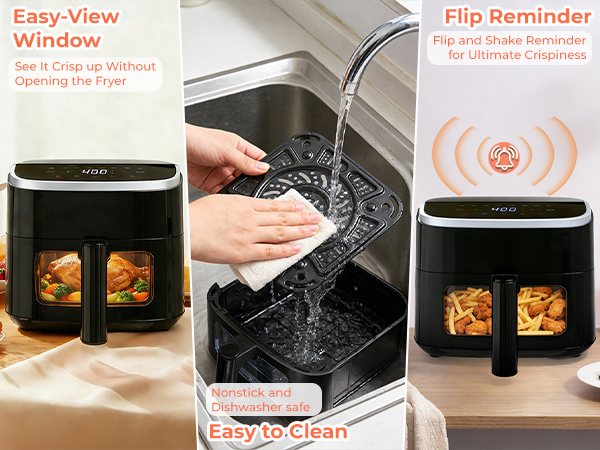 air fryer with easy-view window